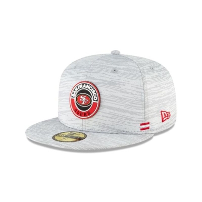 Grey San Francisco 49ers Hat - New Era NFL Official NFL Fall Sideline 59FIFTY Fitted Caps USA1053796